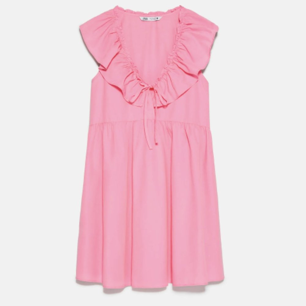 Zara cotton pink dress